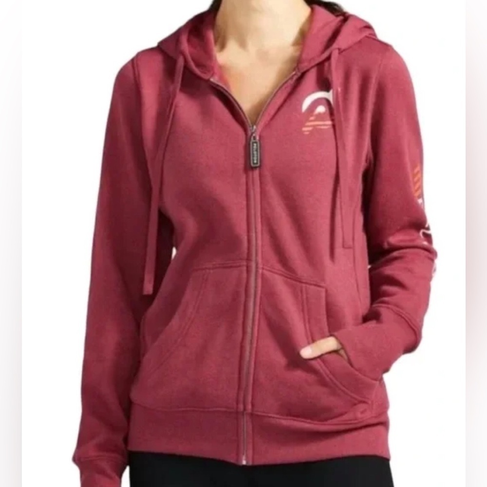 Peloton Ultimate Fleece Hoodie Burgundy Zip Jacket | Medium
